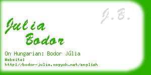 julia bodor business card